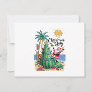 Invitación Navidad en Julio Sandía Árbol de Navidad Santa Pla