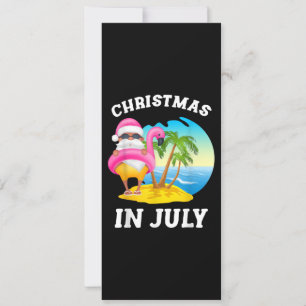 Invitación Navidad En Julio Santa Flamenco Piscina Verano