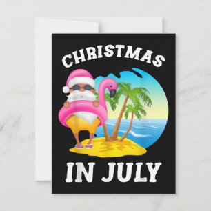 Invitación Navidad En Julio Santa Flamenco Piscina Verano