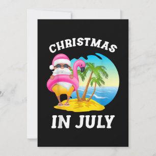 Invitación Navidad En Julio Santa Flamenco Piscina Verano