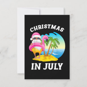 Invitación Navidad En Julio Santa Flamenco Piscina Verano