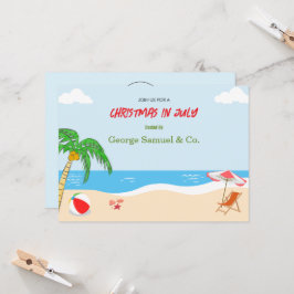 Invitación Navidad en la Costa en Julio con Nombre Personaliz