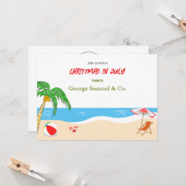 Invitación Navidad en la Costa en Julio con Nombre Personaliz