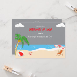 Invitación Navidad en la Orilla del Mar en Julio con Nombre P