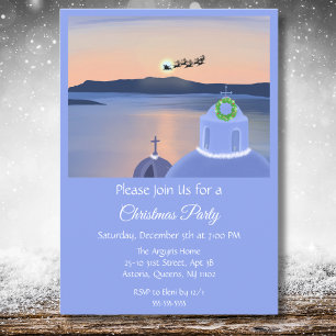 Invitación Navidad En Santorini, Grecia Con Santa