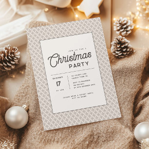 Invitación Navidad Escandinava con tonos terrenales modernos