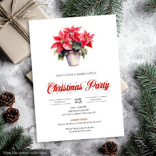 Invitación Navidad Estilo Acuarela Botánica Festiva
