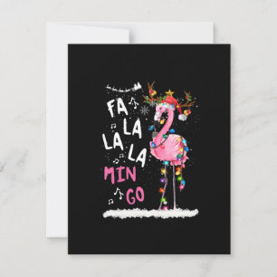 Invitación Navidad - Fa-La-La Mingo Flamingo Con Navidad