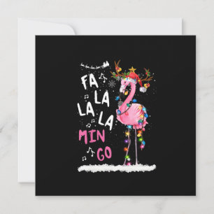 Invitación Navidad - Fa-La-La Mingo Flamingo Con Navidad