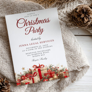 Invitación Navidad festiva presenta Fiesta de navidad corpora