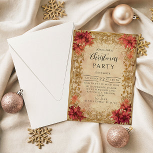 Invitación Navidad Festiva Victoriana