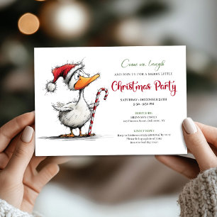 Invitación Navidad Ganso Divertido Extravagante Fiesta Capric