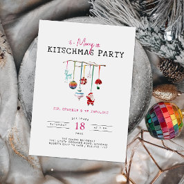 Invitación Navidad Kitsch | Fiesta Retro de Vacaciones