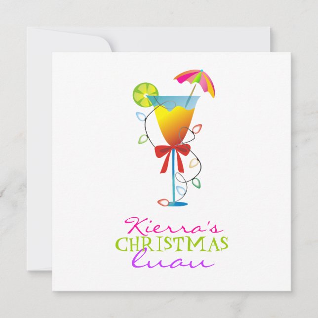 Invitación navidad Luau del paraíso 311-Tropical (Anverso)