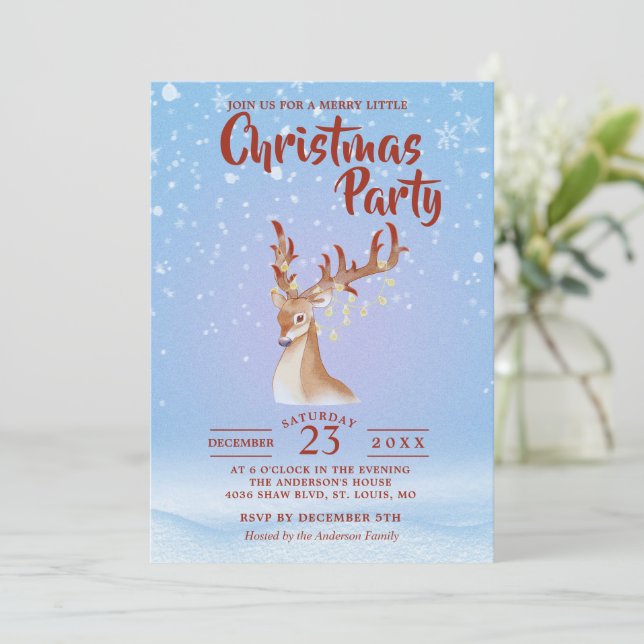 Invitación Navidad minimalista (Anverso de pie)