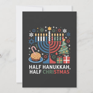 Invitación Navidad mitad Hanukkah mitad Christmukkah divertid