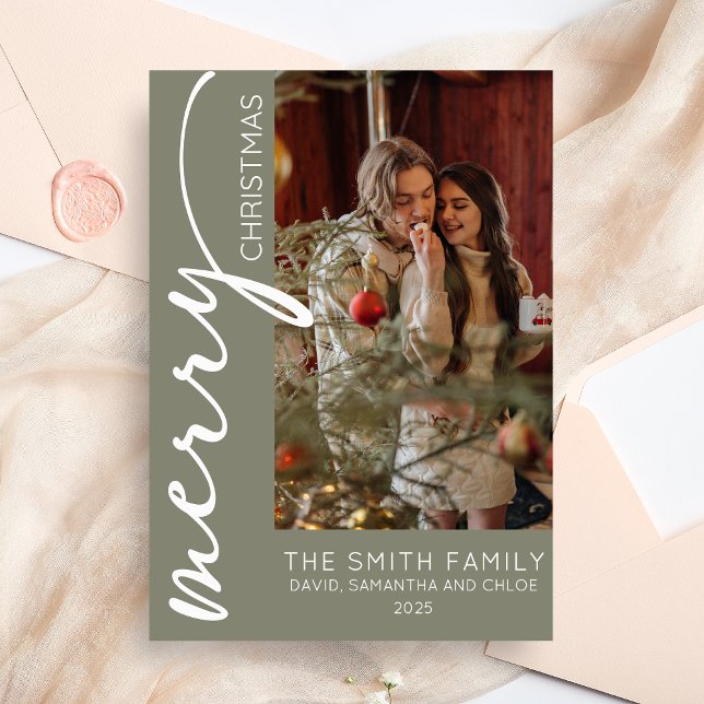 Invitación Navidad Moderna (Modern Merry Christmas Holiday Card )