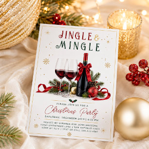 Invitación Navidad Moderna Colorida de Brindis y Reunión