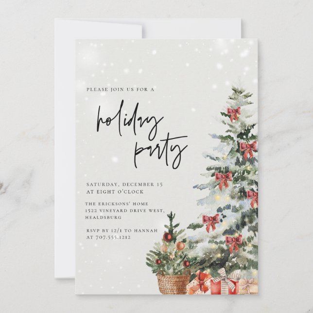 Invitación Navidad navideña fiesta navideña navidad moderna (Anverso)