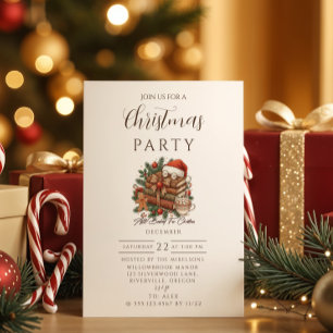 Invitación Navidad para Amantes de Libros Antiguos