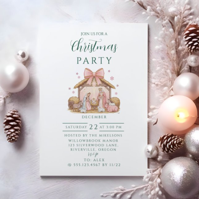 Invitación Navidad Pastel del Nacimiento (Subido por el creador)