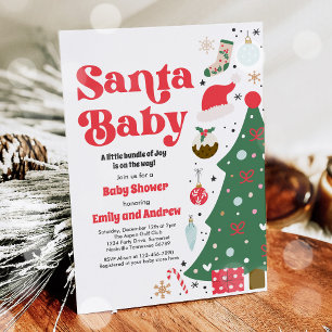 Invitación Navidad Red And Green Baby Shower