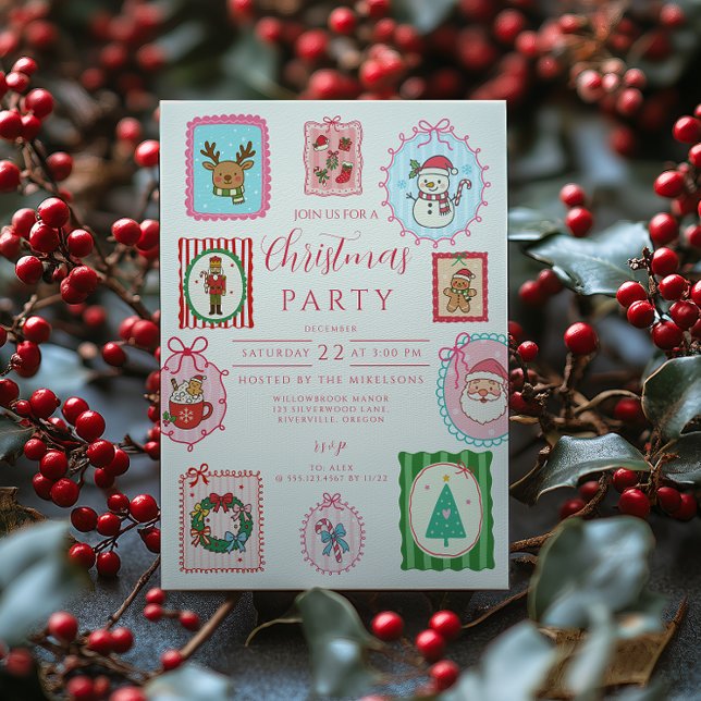 Invitación Navidad Retro Caprichosa (Subido por el creador)