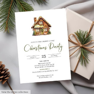 Invitación Navidad Rústica Acuarela Terrosa Neutral Acogedora