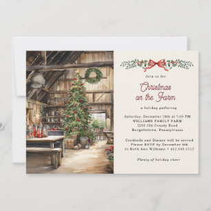 Invitación Navidad Rústica en la Fiesta de Vacaciones de la G