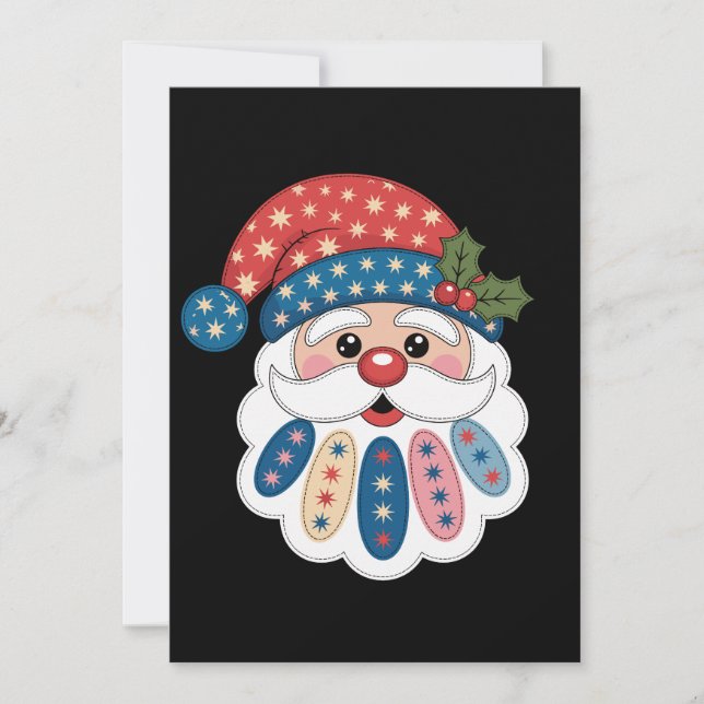 Invitación Navidad Santa Parche Snowflake Acebo Invierno (Anverso)