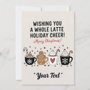 Invitación Navidad te desea un gran latte de alegría cafetera