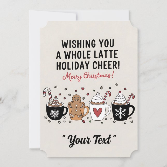 Invitación Navidad te desea un montón de alegría de café (Anverso)