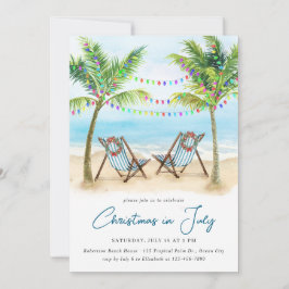 Invitación Navidad Tropical en Julio Playa Palmeras