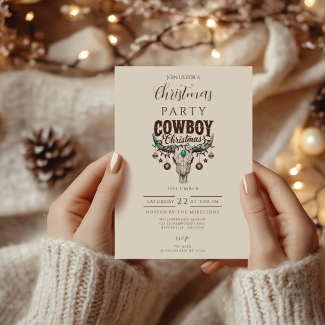 Invitación Navidad Vaquera Rústica (Subido por el creador)