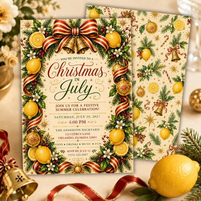 Invitación Navidad Vintage de Cítricos en Julio (Subido por el creador)