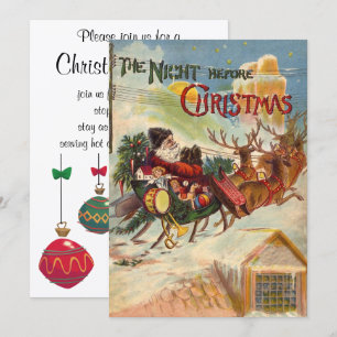 Invitación Navidad Vintage, La noche antes de Navidad