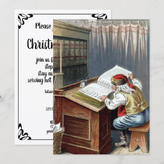 Invitación Navidad Vintage, San Nicolás Buena o Mala Conducta