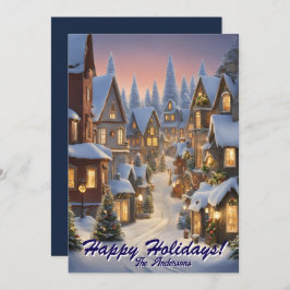 Invitación Navidades 10 Village, Felices Fiestas, Christmasca