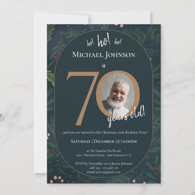 Invitación Navidades 70.ª fiesta de cumpleaños (Anverso)