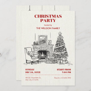 Invitación Navidades acogedores interiores