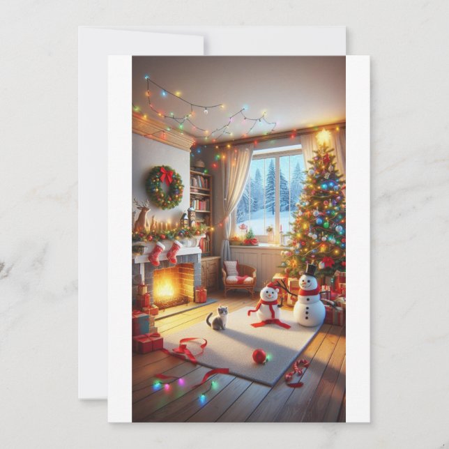 Invitación "Navidades acogedores víspera" (Anverso)