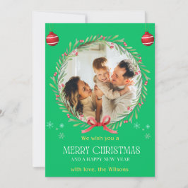 Invitación Navidades acuarela Collage de fotos floral vacacio