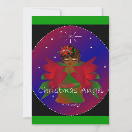 Invitación Navidades afroamericanos Angel Baby Girl Rezando
