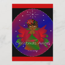 Navidades afroamericanos Angel Baby Girl Rezando