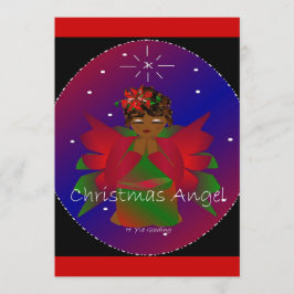 Invitación Navidades afroamericanos Angel Baby Girl Rezando