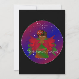 Invitación Navidades afroamericanos Angel Baby Girl Rezando