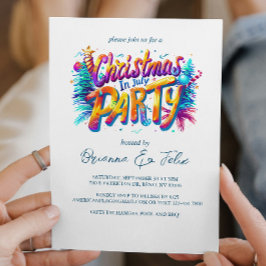 Invitación Navidades al estilo del graffiti en julio Fiesta