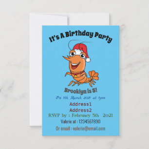 Invitación Navidades alegres, camarones, personalizado ilustr