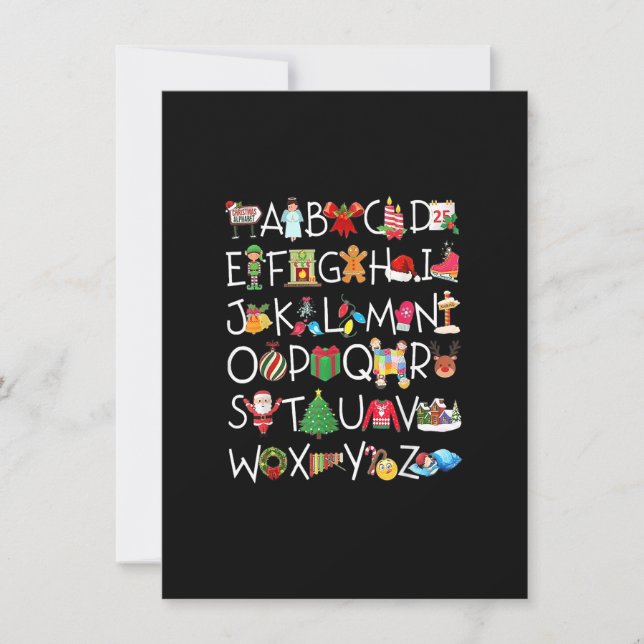 Invitación Navidades Alphabet A.B.C. (Anverso)
