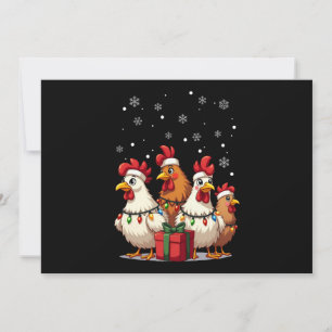 Invitación Navidades alumbran pollo Santa Funny Xmas